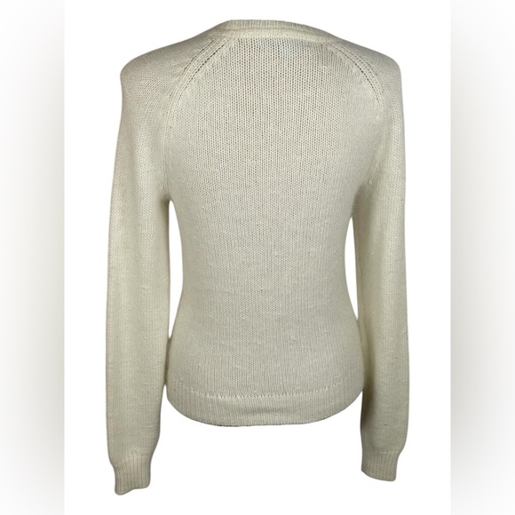 ANTONIO MELANI Sweater Cream Rabbit Fur Pearl Super Soft Neutral Size Small - Picture 2 of 5